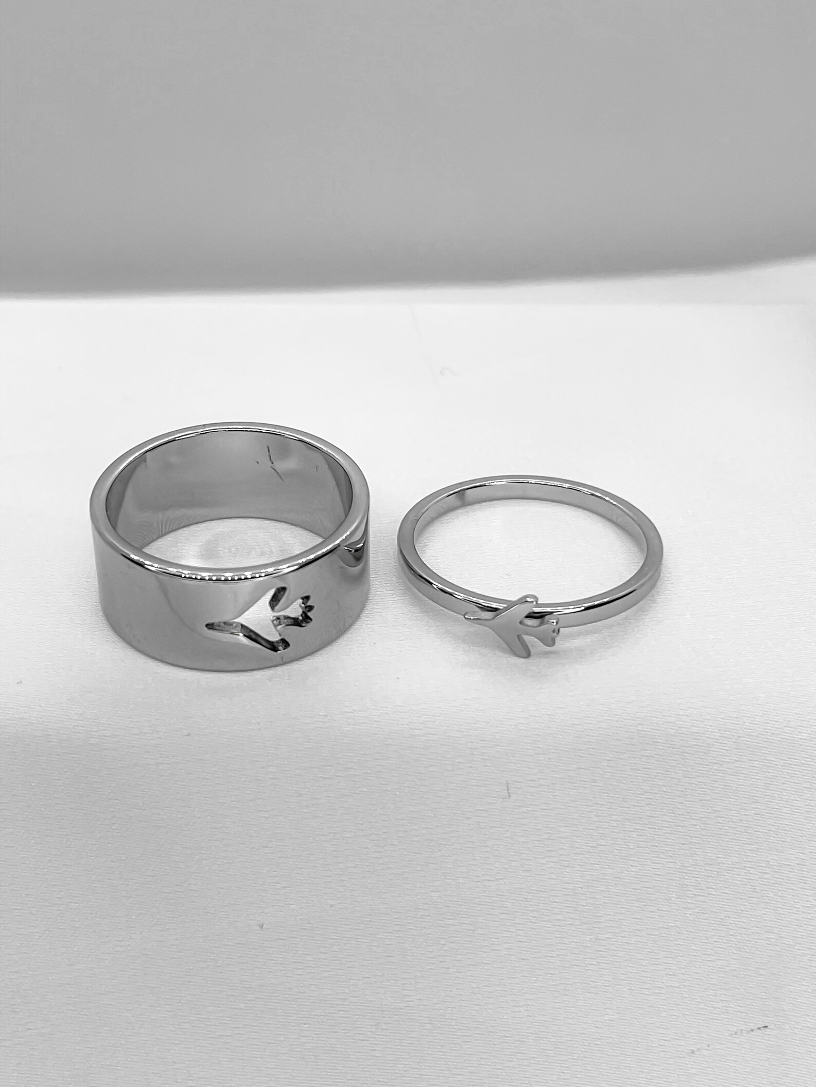 AIRPLANE COUPLE RINGS couple rings interlocking rings Etsy