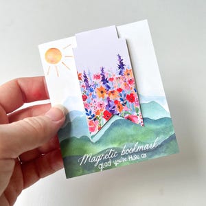 Magnetische bladwijzer aquarel wilde bloemen – Handgemaakte bloemenpaginamarkering met prachtige verpakking – Klaar voor boekenliefhebbers