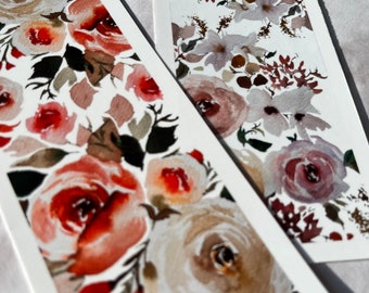 Loose Watercolor Floral Bookmark 4-Pack