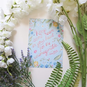 Keep Some Room Mary Oliver Art Print • Whimsical Floral Poem Mary Oliver • Hope & Healing Wall Art 5x7, 8x10, 11x14