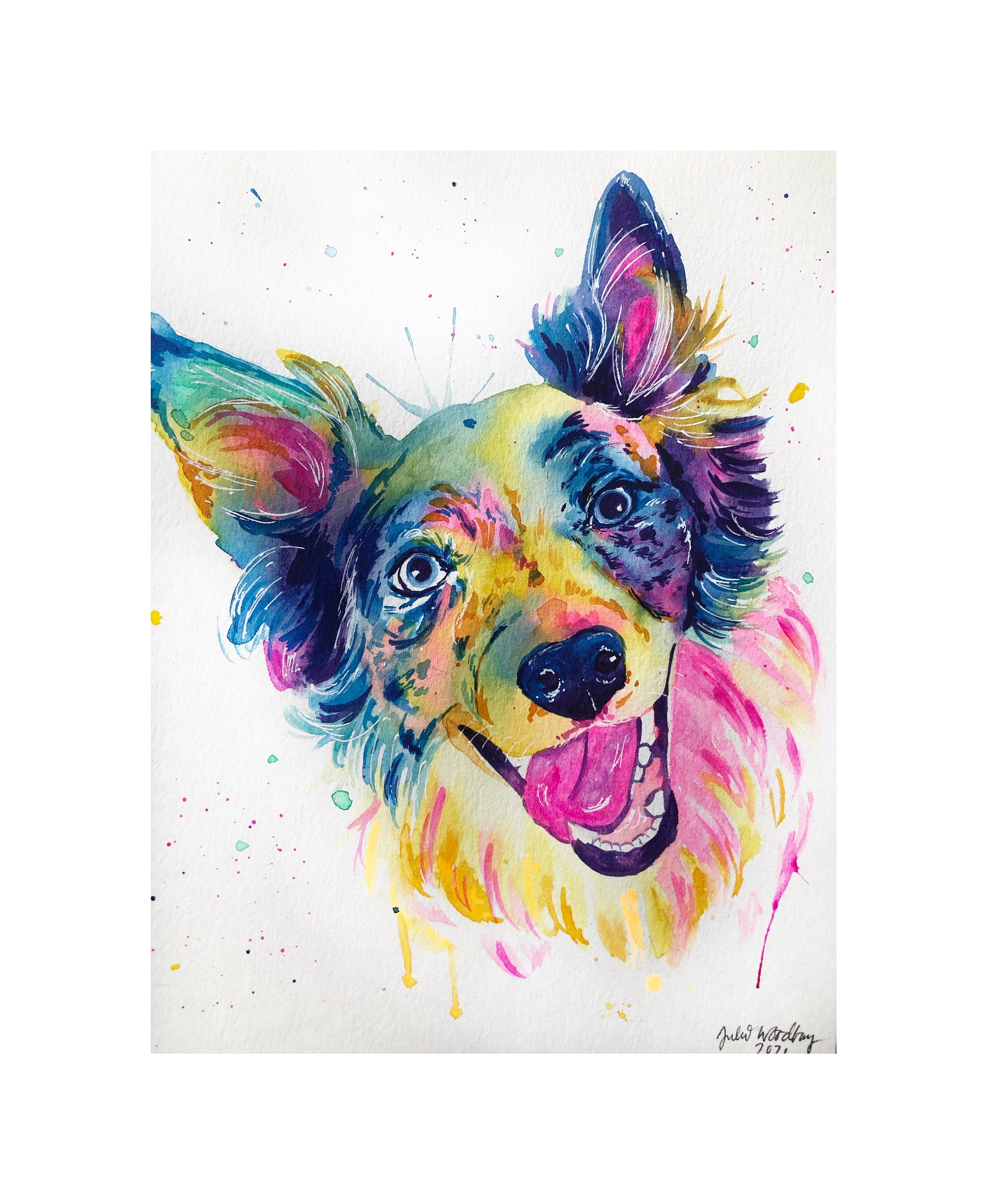 Rainbow Pet Portrait! Custom Dog Gift, Custom Pet Portrait