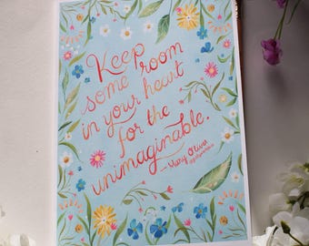 Keep Some Room Mary Oliver Greeting Cards • Whimsical Floral Poem Mary Oliver • Hope & Healing