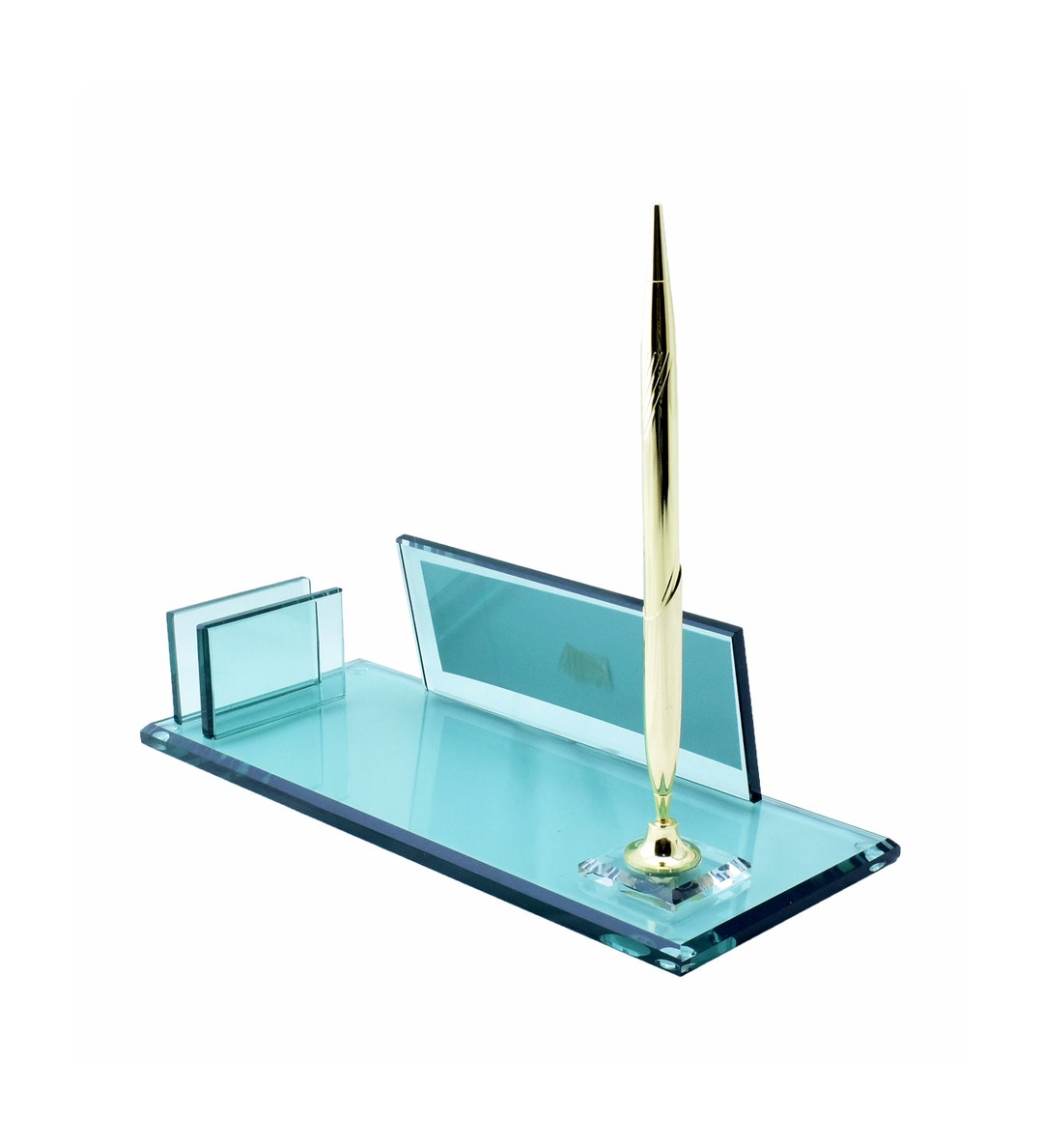 Personalized Glass Desk Name Plate, Custom Office Name Sign, Glass