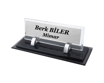 Personalized Desk Name Plate Glass, Custom Office Name Sign, Glass Acrylic Desk Name Plaque, Personalized Office Name Plate for Desk