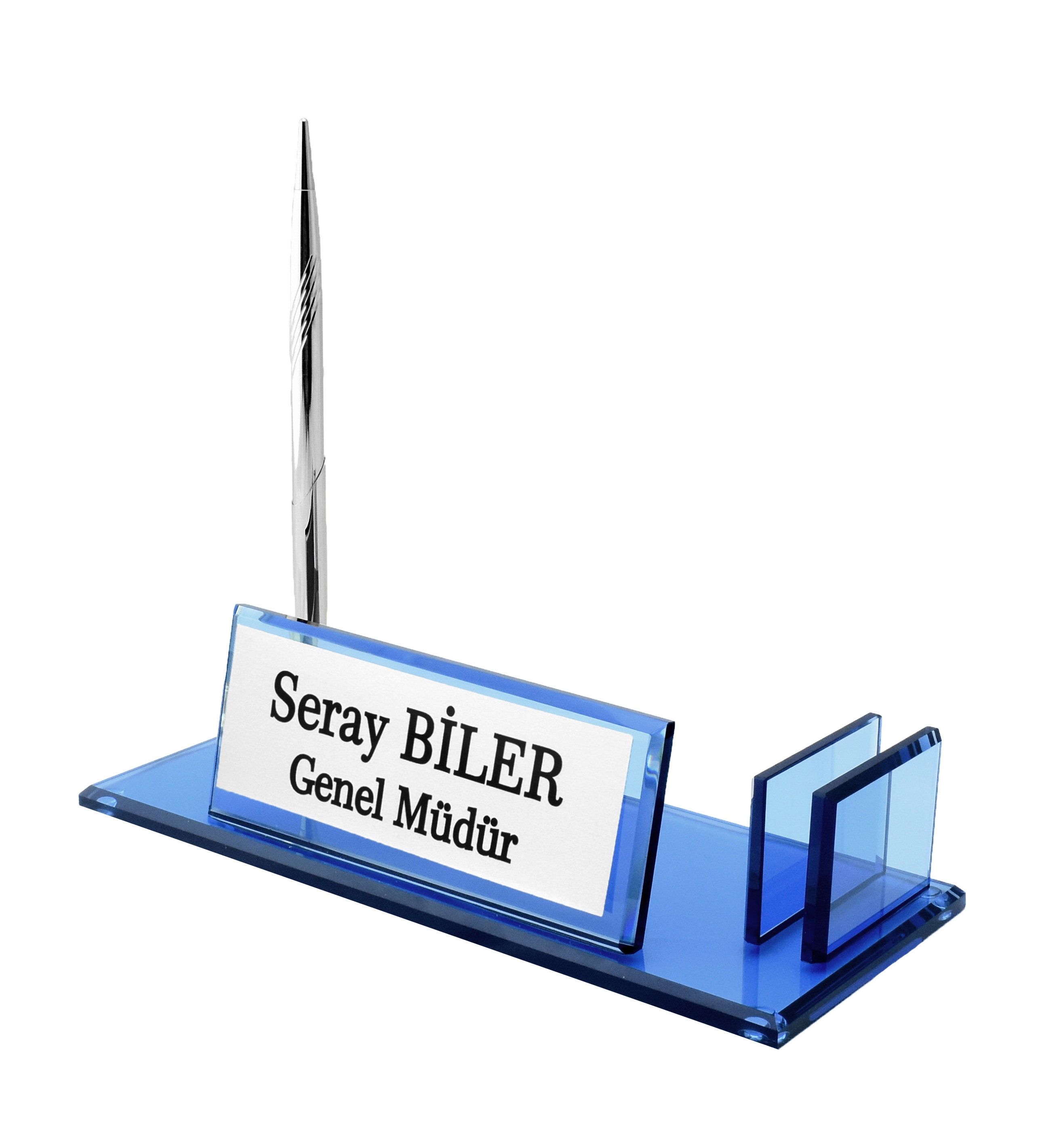 Personalized Glass Desk Name Plate Custom Office Name Sign Etsy