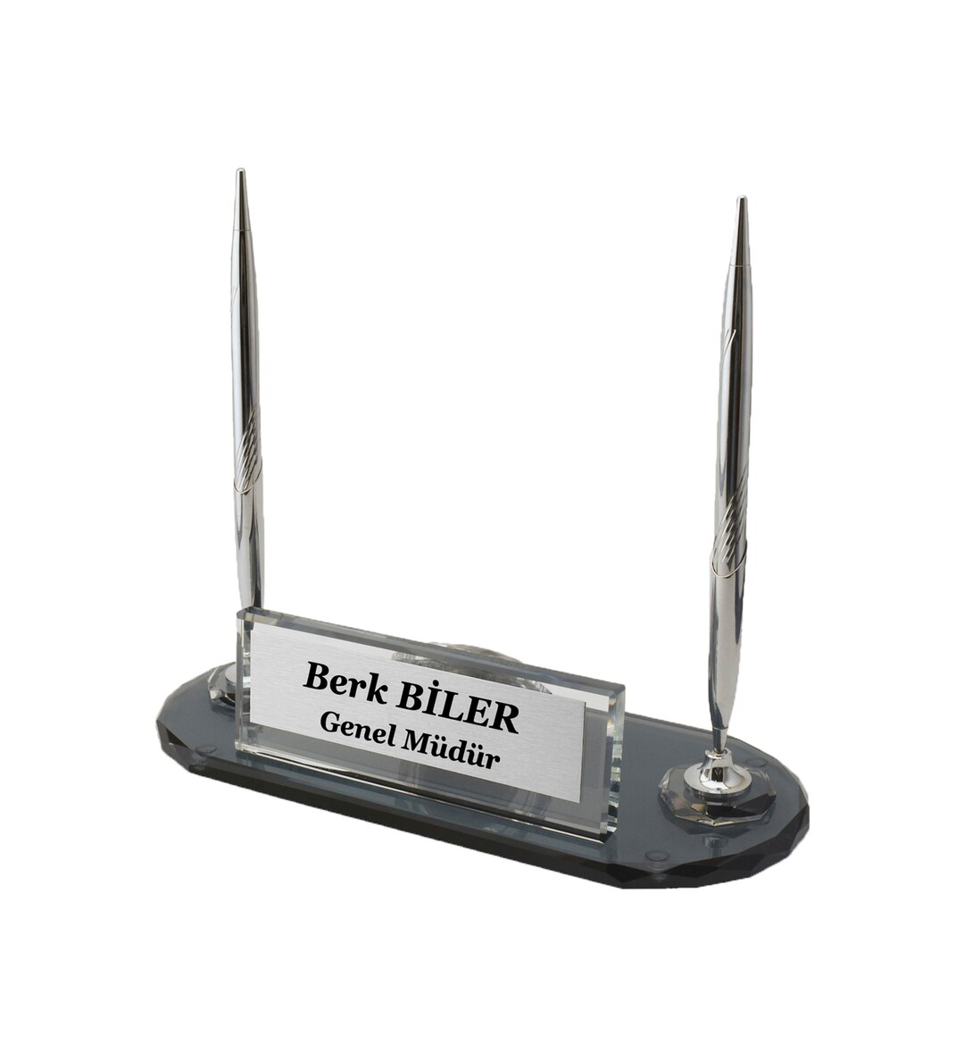 Personalized Desk Name Plate Glass, Custom Office Name Sign, Glass