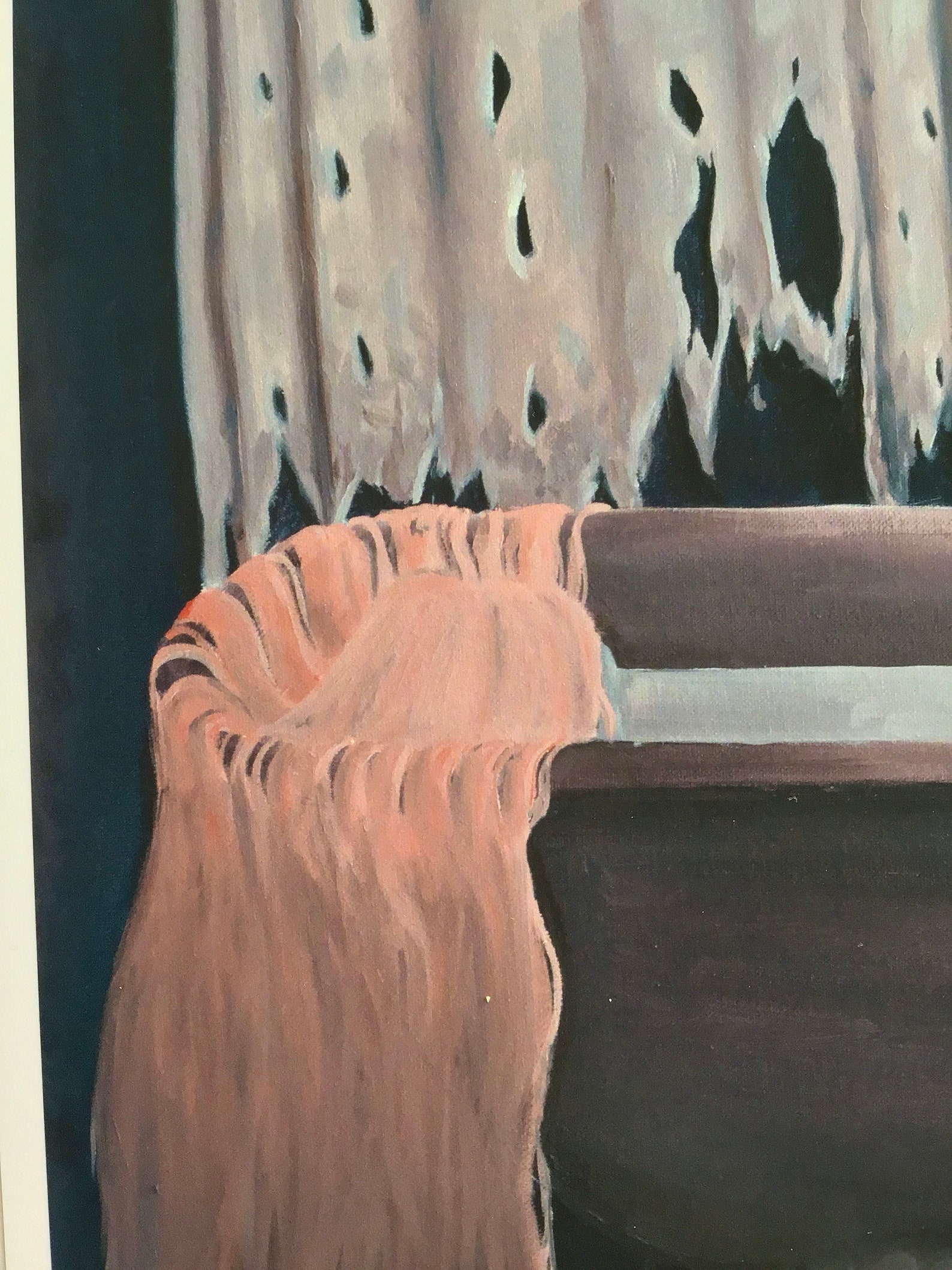 Art Print Girl in Tub Bathroom Painting Bath Tub Pink Hair Etsy