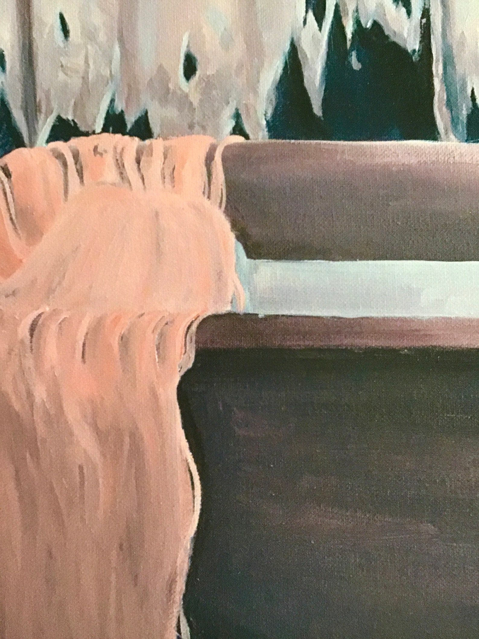 Art Print Girl in Tub Bathroom Painting Bath Tub Pink Hair Etsy