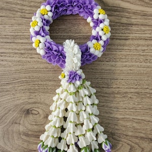 Vintage flower party garland  thai malai clay handmade art thai origins gift decorative