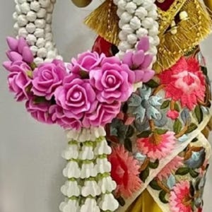 Vintage flower rose garland  thai malai clay handmade art thai origins gift decorative
