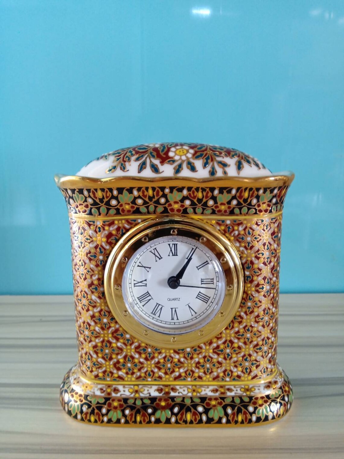 Antique Clock Gold Bone China Thai Benjarong Porcelain in Silk Etsy