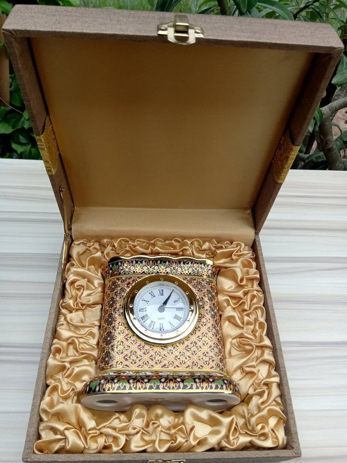 Antique Clock Gold Bone China Thai Benjarong Porcelain in Silk Etsy