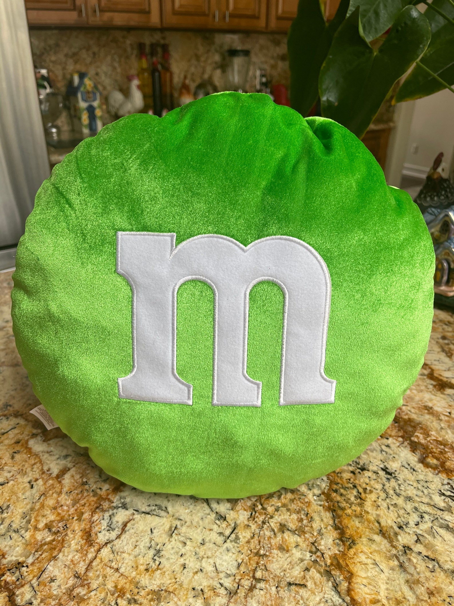 M&Ms World Throw Pillow In Neon Green happy Face. Etsy