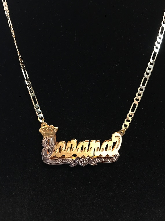 14K Gold Plated Royal Double Plated Name Necklace