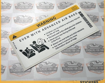 Mercedes-Benz Sun Visor Airs Bag Warning Sticker Decal Replica 2218171220