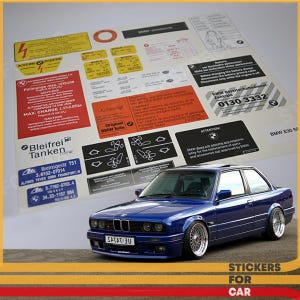 BMW E30 - 17 Decals Stickers Set RESTORATION AUFKLEBER