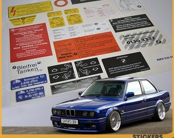 BMW E30 - 17 Decals Stickers Set RESTORATION AUFKLEBER