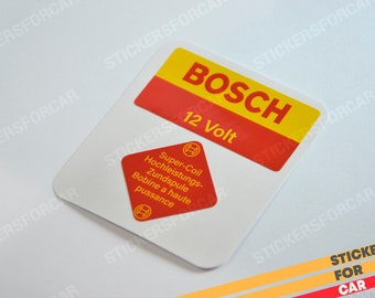 Bosch 12V Blue Coil Decal Fits BMW VW Volkswagen, Porsche Beetle Karmon Type