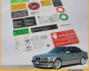BMW E34 - 19 Decals stickers set restoration aufkleber