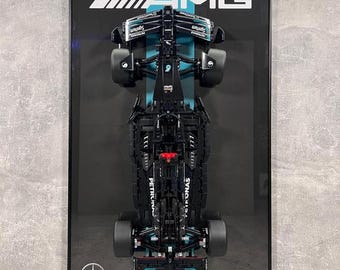 Art Holder Frame on the Wall 80x50 cm. for the LEGO Technic Mercedes-AMG F1 W14