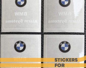4 x Set BMW Alarm Systems Sticker Set for Windows