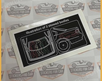 BMW Illustration of 3 stowed bodies Funny Sticker E30 E38 E39 E36