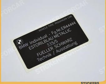 BMW Individual Label Sticker Decal - E36, E38, E39, E46, E53, Z1, Z3