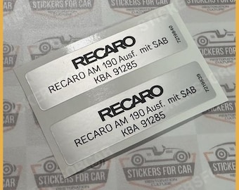 Recaro AM190 Ausf. SAB KBA 91285 7219839 7219840