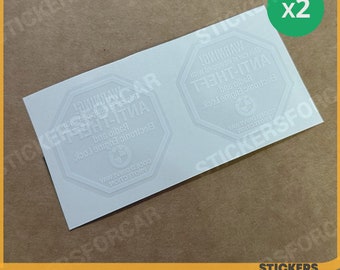 2 x BMW ANTI-THEFT Sticker Set for Windows