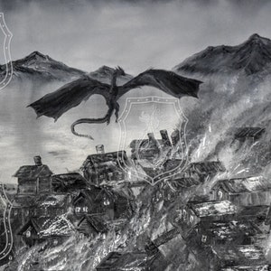 Dragon Art Printable | Fantasy Wall Art Printable | Fantasy Art Prints | Magical Painting | Fantasy Painting | Gift For Him