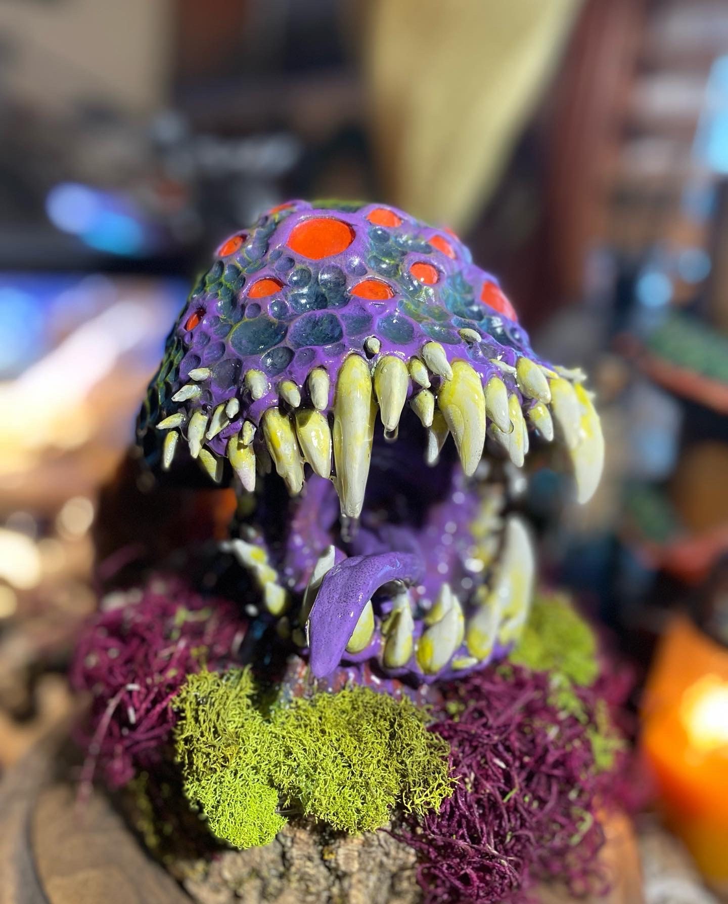 Unique Mushroom Statue | Trippy Mushroom Sculpture | Dungeon Master Gift | Mimic Gift | Nerdy Gift for Boyfriend | Man Cave Gift