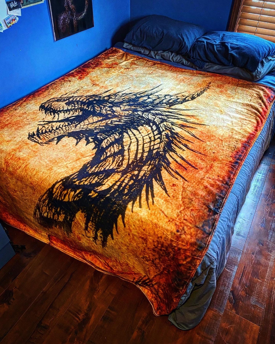 Dragon Blanket Dragon Blanket Fantasy Art Decor Super Soft Polyester