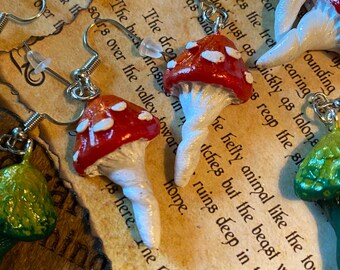 Amanita Mushroom Earrings | Fly Agaric Earrings| Toadstool Earrings | Mushroom Jewelery | Festival Earrings