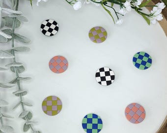Checker Magnets | Handmade Polymer Clay Magnets | Clay Tree Co.
