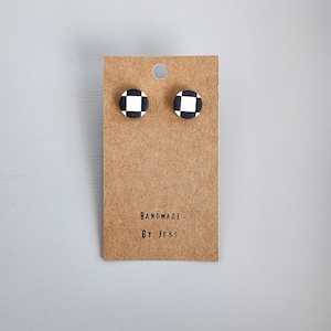Karo Ohrstecker | Handgemachte Ohrringe aus Polymer Clay | Clay Tree Co.