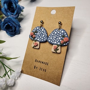 Whimsical Mushroom Dangle | Handmade Polymer Clay Earrings | Clay Tree Co.