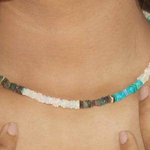 AAA Ethiopian opal necklace for women, Vintage fire opal necklace, Opal chips necklace for her, Rare Vintage fire Opal necklace gift for her