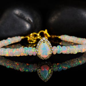 AAA Ethiopian opal beaded bracelet, Vintage fire Rondell smooth opal beaded jewelry, AAA Ethiopian opal beaded bracelet, Rare opal jewelry
