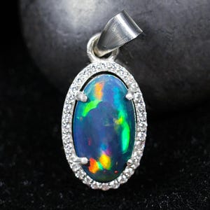 Colgante de ópalo negro etíope AAA: plata de ley 925, 11,50 crt.