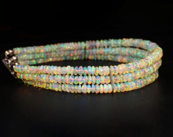 エチオピア オパール ブレスレット: ロンデル ファイア オパール、10