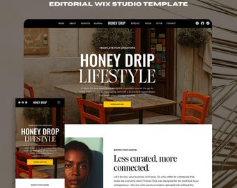 Wix-websitesjabloonontwerp Redactioneel Lifestyle Merk Websiteontwerp Zakelijk sitesjabloon Modern minimaal esthetisch websitelay-outpagina