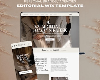 Wix Website Template for Social Media Manager Agency Website Design Templates  Editorial Minimalist Design Creative Business Website Luxe