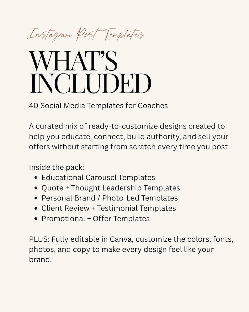 45+ Canva Social Media Templates for Coaches | Instagram Bundle ...