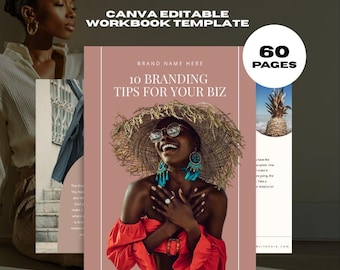 Canva Ebook Lead Magnet Template for Coaches and Female Entrepreneurs Editable Canva Workbook Business Owners Minimalist Melanin Designs