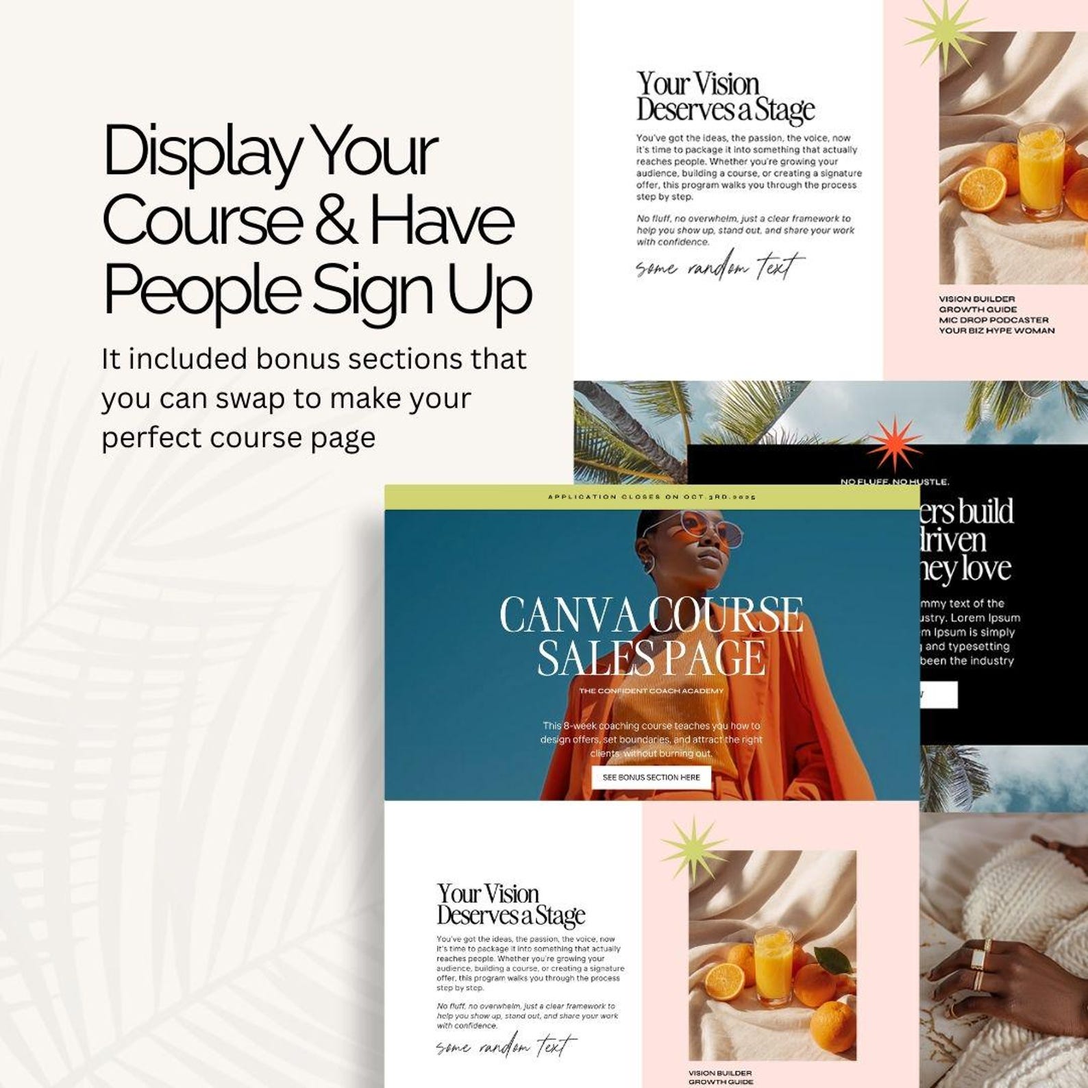 Editable Canva Course Sales Page Template Modern Editorial Landing Page ...