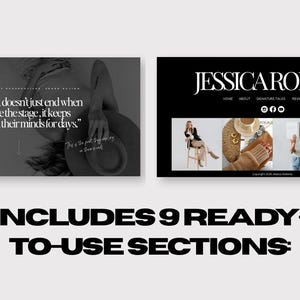 Event booking and contact section on professional speaker website template in Canva