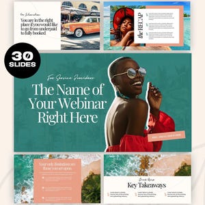 Canva Webinar Slides, Editable Presentation Template (30 Slides)