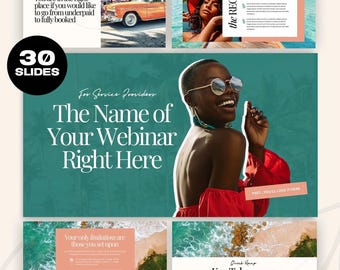 Canva Webinar & Masterclass PPT Slides coaches Consultants Service Providers Lifestyle Brand Retreat Presentation Editable Customizable