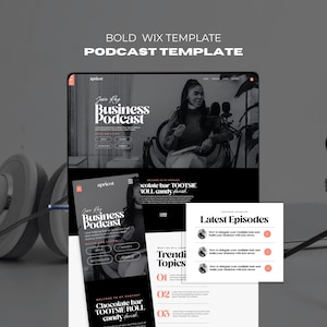 Website Template Wix Podcast Template Influencer Blogger Personal Brand Landing Page Web Design Coach Speaker Content Creator Website