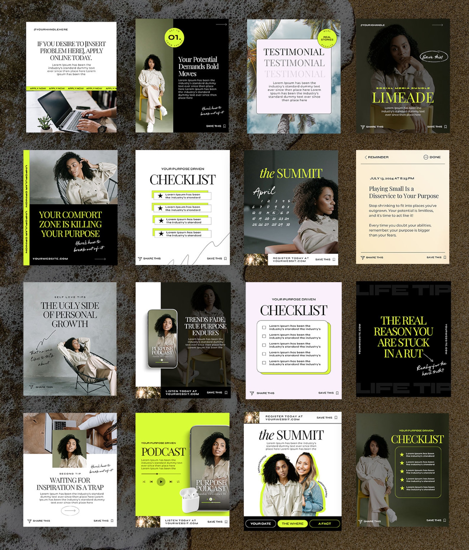 48 Canva Carousel Social Media Bundle für Coaches, Unternehmensgründer ...